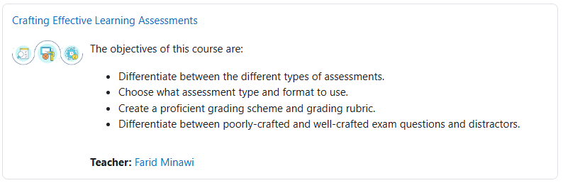 Crafting effective learning assessments